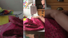 Behind the scenes: Sewing watermelon shorts