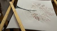 Painting on Silk - Moon Tree - Time Lapse Demo